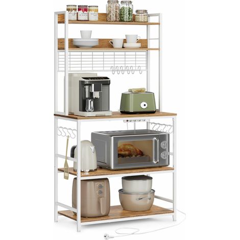 Estantería de cocina blanca con regleta de enchufes (1/5)
