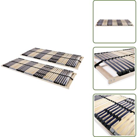 Lattenroste 2 Stk. mit 42 Latten 7 Zonen 70x200 cm - Lattenrost - Holzrahmen - Birkenholz - Buchenholz - Lattenrost 70x200