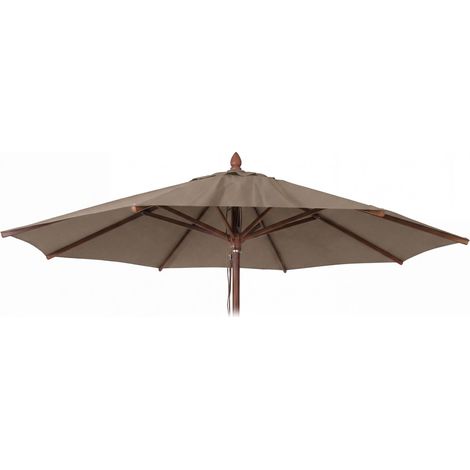 Ersatz-Bezug für Gastronomie Holz-Sonnenschirm HHG-205b, Sonnenschirmbezug, rund Ø3m Polyester taupe