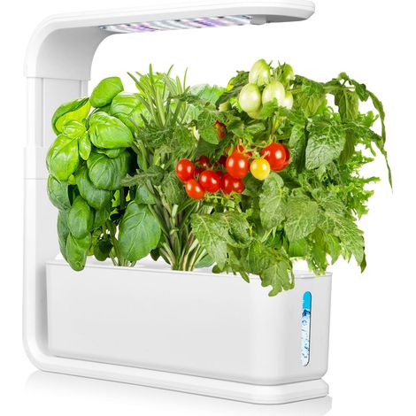 Smart Garden- Potager Hydroponique D’Intérieur, Jardiniere Interieur pour Herbes aromatiques - Jardin Autonome Intelligent avec Minuterie Automatique, Lumière LED Incluse (Blanc)