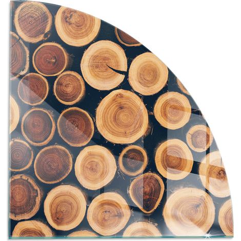 Plaque de Verre pour Cheminée Revêtement de Sol Plancher de Pare-feu Protection Contre Etincelles Boîte en bois découpé 1/4 100x100 cm (1/5)