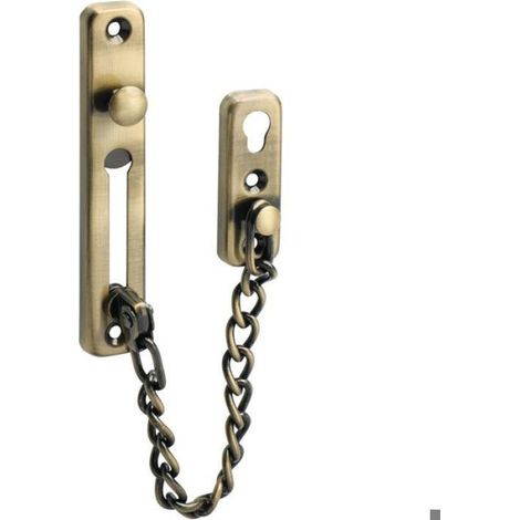 Chaîne De Porte De Sécurité - Acier Inoxydable - Finition Bronze Antique - Pour Porte Intérieure - 1 Pièce (1/4)
