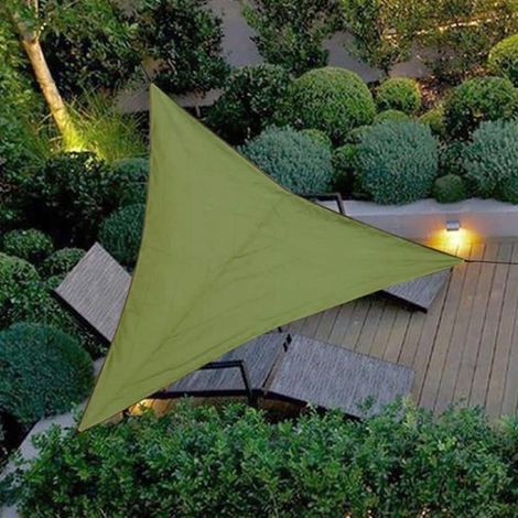 Voile d'ombrage triangulaire imperméable et anti-UV pour jardin, terrasse, piscine, camping (1/5)