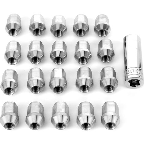 M12x1,25 Radmuttern aus Edelstahl, 20er-Packung mit Schlüssel, nicht universell, für Autotuning, praktische Befestigung für Felgen. (1/5)