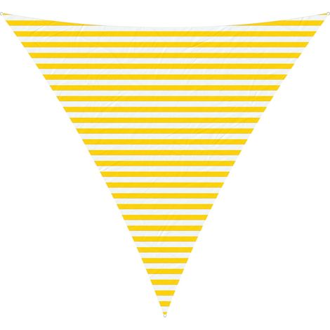 Sun Shade Sail Yellow and White 4 x 4 x 4 m vidaXL