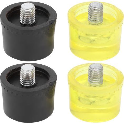 Embouts de rechange pour maillet caoutchouc noir et jaune – Lot de 2 pièces, diamètre 35 mm, tête souple et résistante (1/5)