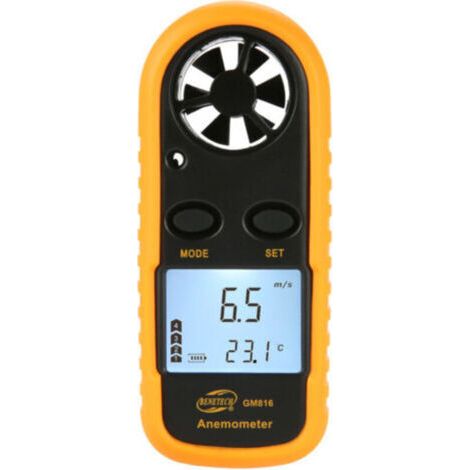 Anémomètre numérique GM816, jauge de vitesse du vent, compteur LCD, débit d'air portatif, thermomètre (1/4)