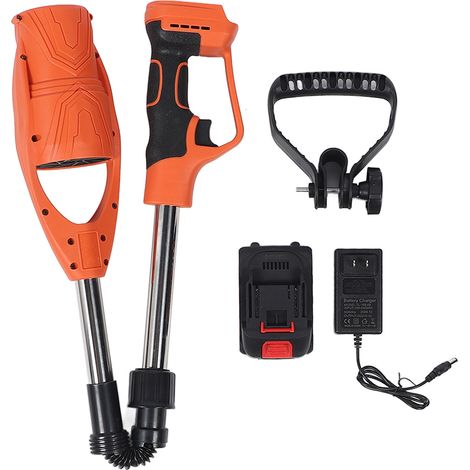 Akku-Laubbläser, faltbar, ABS-Gehäuse, 1500-mAh-Akku mit Ladegerät für Rasen und Terrasse – Orange – US-Stecker (1/5)