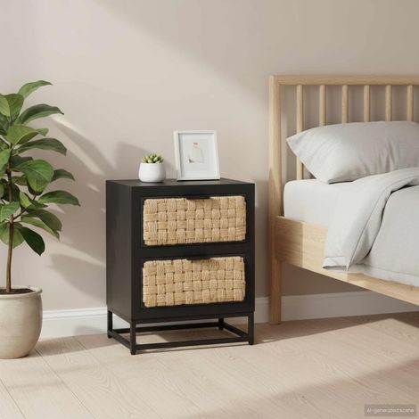 vidaXL Mesita de noche de madera maciza de mango 40x30x50 cm (1/5)