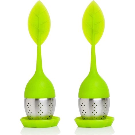 Infuseur à thé original avec soucoupe en forme de boule à thé, 100 % silicone de qualité alimentaire (1/3)