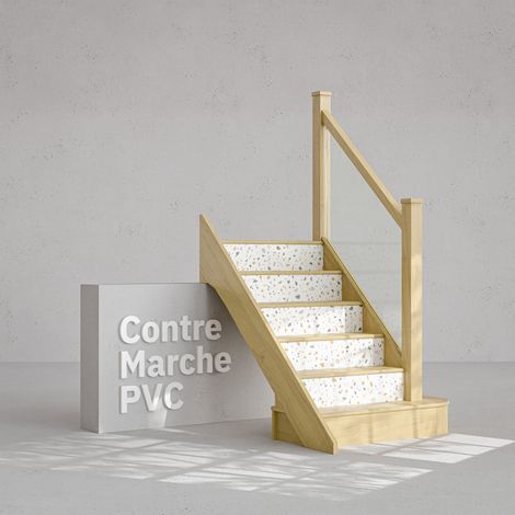 Contremarche Escalier PVC - Terrazzo Calvi H. 17 x L. 98 cm - Lot de 5 (1/4)