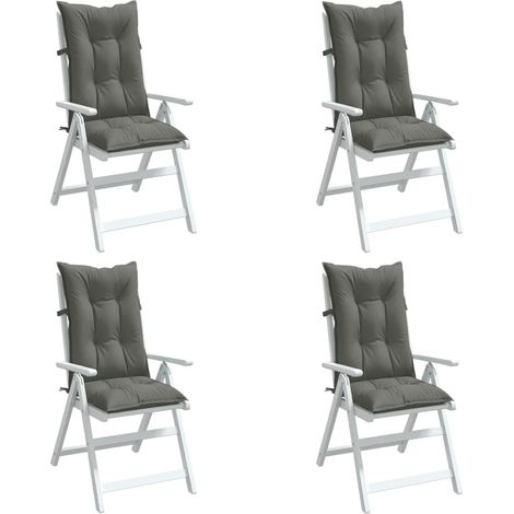 Hochlehner-Auflagen 4 Stk. Melange Dunkelgrau 120x50x7 cm Stoff