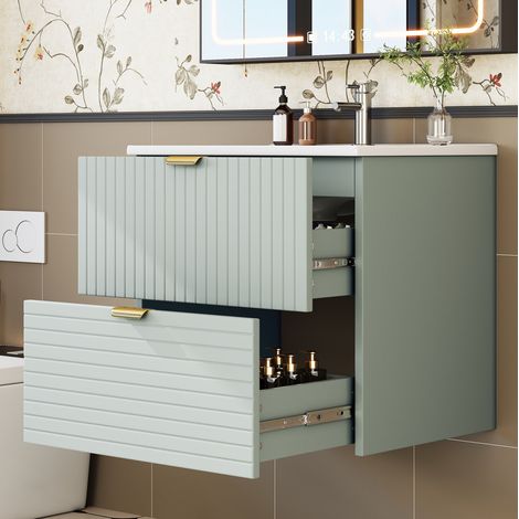 mobile contenitore 61x46x57 sospeso lavabo MDF menta OKMYHOME (1/5)