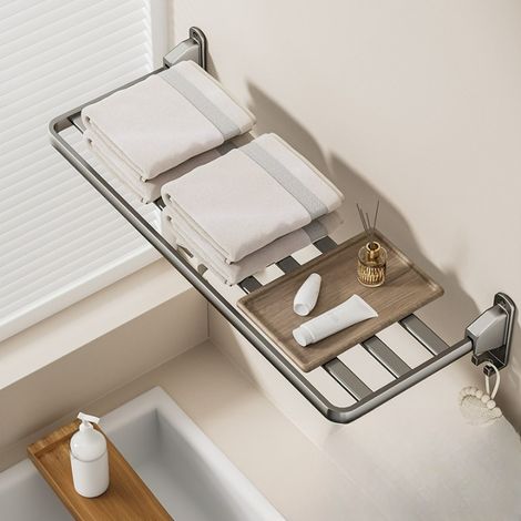 Étagère Murale Pliante pour Balcon en Aluminium, Séchage Rapide, Gain d'Espace, Installation Facile 8024.5 cm (1/5)