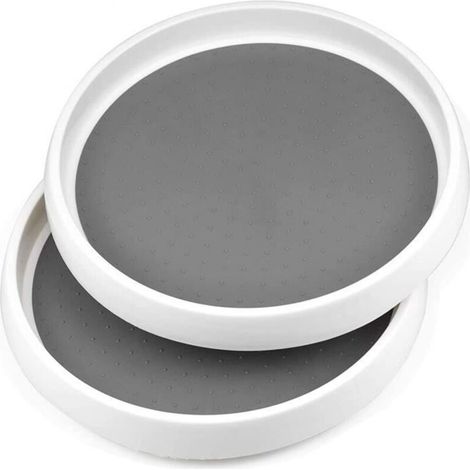 Bardusch - 2 PCS Plateau Tournant Plateau Rond en Plastique,Etagere a Epices Plateau Pivotant pour Réfrigérateur, Armoire de Cuisine (1/4)