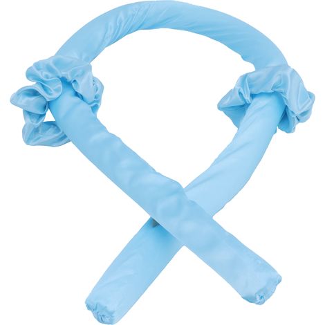Rouleau à friser sans chaleur en mousse, bandeau avec pince à cheveux, bleu