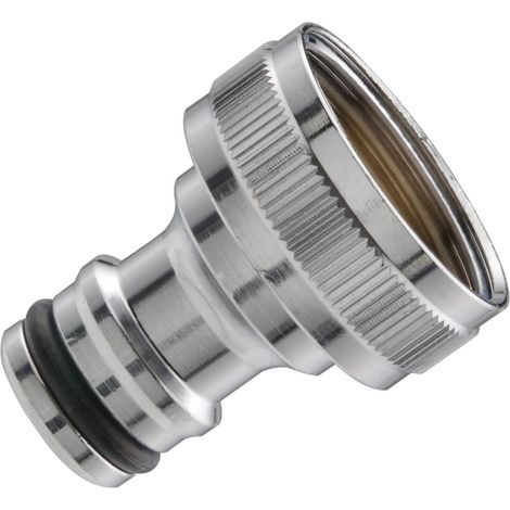 Schläfer 681100  Raccordo Portagomma Universale G 3/4" Ø 24,12mm per Rubinetto da Giardino, Connettore Tubo Acqua, Portagomma Innesto Rapido in Ottone Cromo (1/5)
