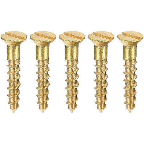 100 vis à bois en laiton à tête plate fendue, M2 x 12 mm (1/4)