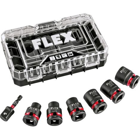 Flex Schlagschraubernuss Schlagnuss Set IPS D10-19 1/2" Set 7 tlg.