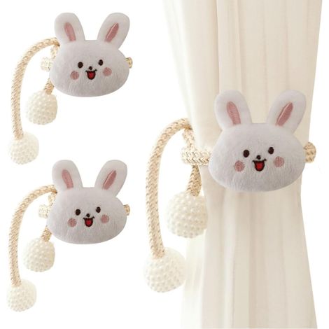 2 embrasses animaux dessin animé perle (ours/lapin/lion), chambre enfant