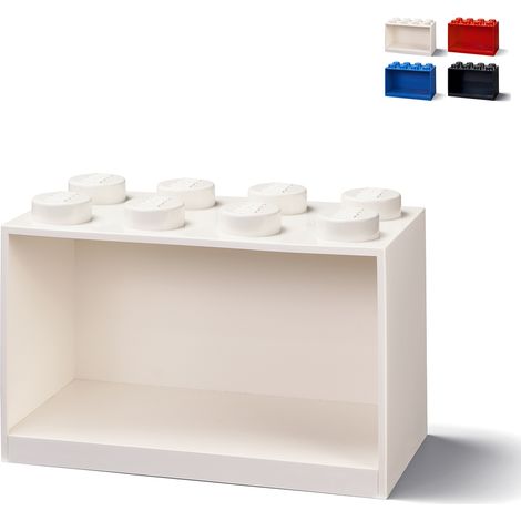 Contenitore a mattoncino impilabile LEGO Brick Shelf 8 bottoncini - Bianco (1/4)