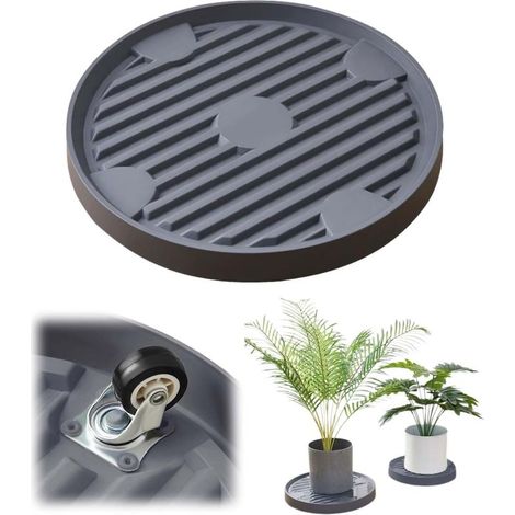 Support de pot de fleurs rond,Support de Pot de Fleurs à Roues,Porte Plante a Roulettes,Roulettes universelles pour pot de fleurs,Support pour Plante avec Roue Universelle,Support Roulant Plantes (1/5)