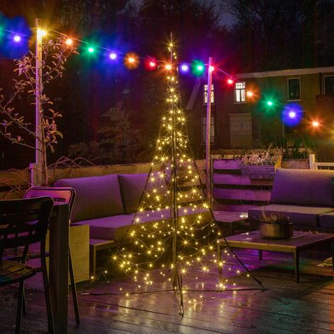[GEBRAUCHT] B-Ware Fairybell Mast Weihnachtsbaum Dekoleuchte Dekobaum Garten 240 Blink Led 200cm 6 W
