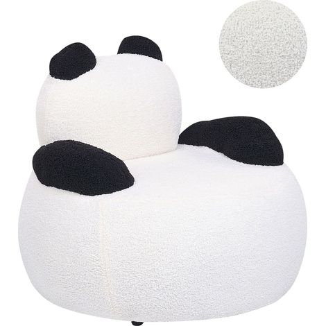 Kids Armchair Panda VIBY Boucle White