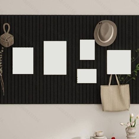 Bacheca decorativa pieghevole in feltro con nastro adesivo per esporre foto, ideale per scuola, casa e ufficio (nera) (1/4)