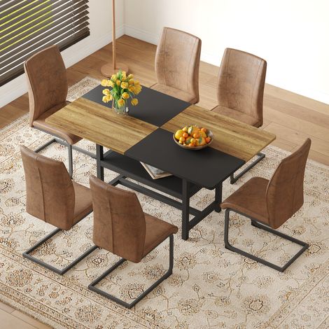 Lot de 6 étagères, en tissu, avec étagère, 160 x 90 x 76 cm, pour maison et usage quotidien, design moderne pour espace repas