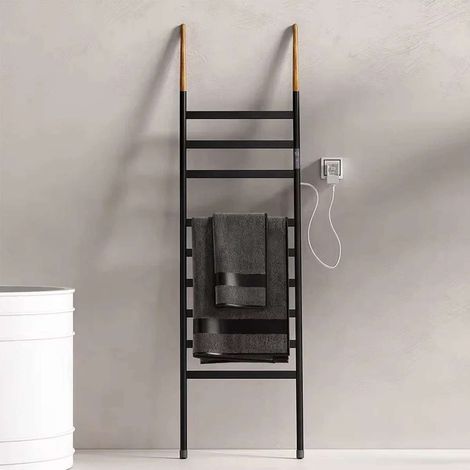 Sèche serviette échelle électrique noire, Litop (1/5)