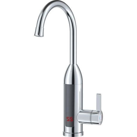 Grifo de agua caliente instantánea de 3000 W, grifo eléctrico con pantalla LED de temperatura, calentador de agua para grifo, grifo de agua caliente instantánea para cocina y baño. (1/5)