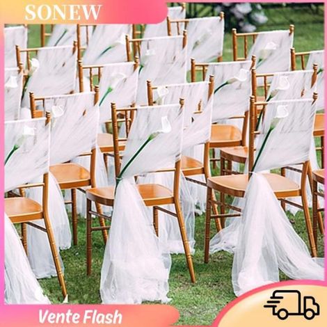 Décoration Dossier Chaise - Tissu Gaze 200 x 150 cm - Pour Mariage Banquet Événement - 1 Pièce (1/5)