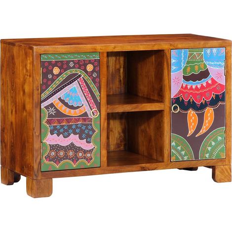 Sideboard Multicolour 90x35x60 Solid Wood Acacia vidaXL (1/5)