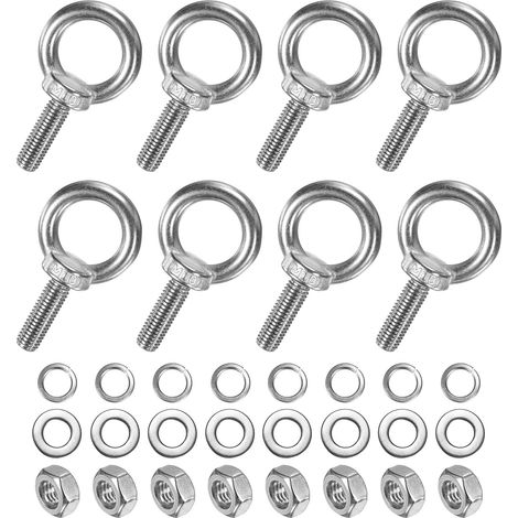 8 Ensembles Boulons À Oeil En Acier Inoxydable M10x30mm (1/5)