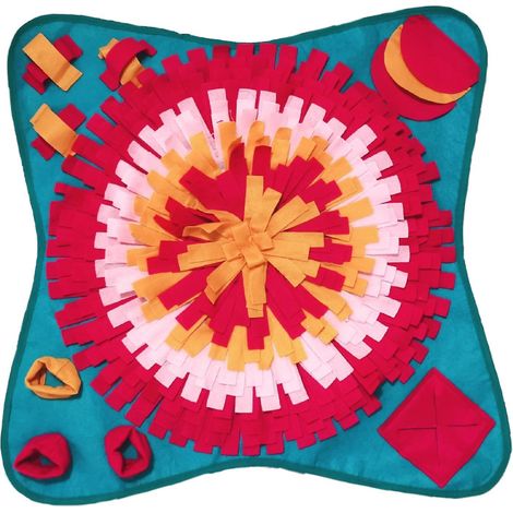 tapis De Reniflement De Chien Carr (70 70 Cm) (bleu), Tapis D'ducation Pour Chiens Puzzle De Chien Recherche Tapis Slow Food Toys Chien Reniflem (1/5)