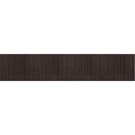 Tapis rectangulaire marron foncé 80x400 bambou (1/5)