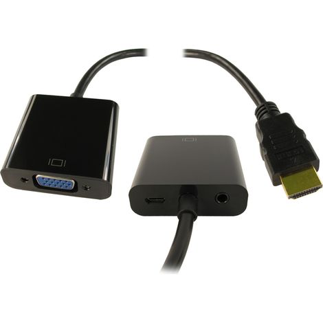Adaptateur audio et vidéo RS PRO, HDMI Mâle vers VGA Femelle ( Prix pour 1 )