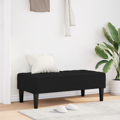vidaXL Bench with Cushion Black 113 x 57 x 39 cm Velvet (1/5)