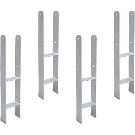SWANEW 4x ancoraggio ad H Adatto per pergole Ancoraggio per palo incassato supporto per recinzione supporto per carport durevole 81MM (1/5)