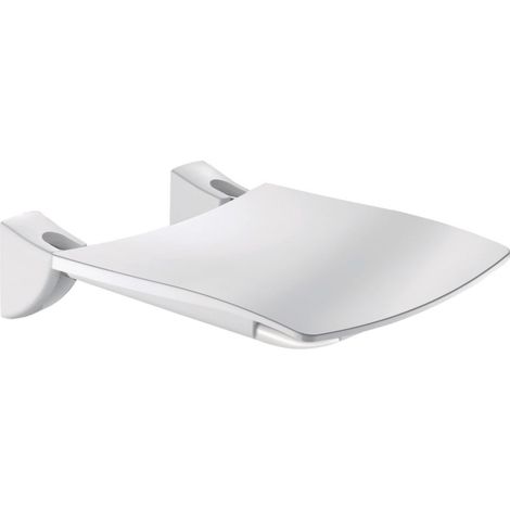 Siège de douche Comfort rabattable Delabie acier inoxydable peint par poudrage blanc (1/2)