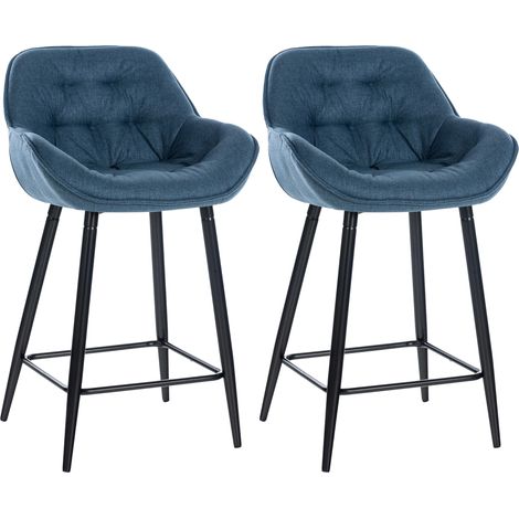 Set de 2 Taburetes de bar Gibson Azul Tela (1/5)