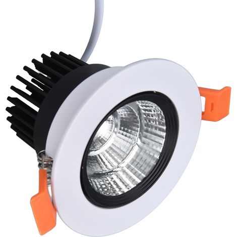 Plafonnier LED encastré 7 W, lumière blanche 6000 K, trou de 75 mm, angle réglable, pour cuisine et chambre, 100-264 V (1/5)