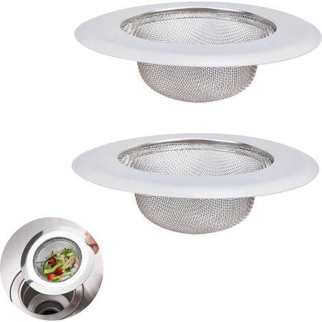 2PCS Stainless Steel Sink Strainer 11.5cm - Odor and Clog Preventer Drain Strainer for Kitchen and Sink - Sturdy and Easy to Clean Drain Screen (1/5)