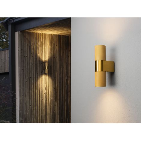 Up and Down LED Außenwandleuchte Aluminium Gold, Höhe 23,5cm (1/5)