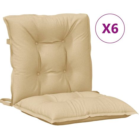 Maison Exclusive - Cuscini Sedia Schiena Bassa 6 pz Beige Mélange 100x50x7 Tessuto (1/5)