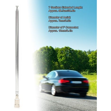 Antenne radio DAB télescopique à 7 sections, antenne en forme de F, antenne à tige de traction pour voitures. (1/4)