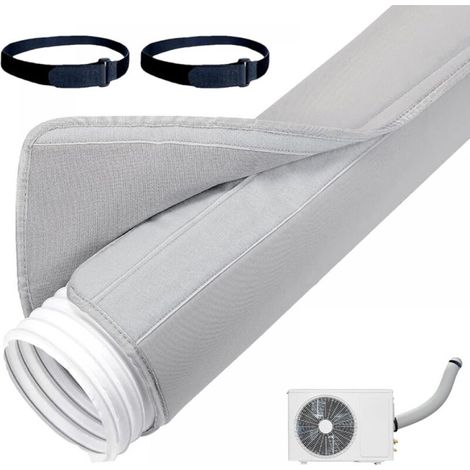 Universal portable air conditioner hose cover, fits 5" and 6" diameter exhaust hoses, easy to install (1/5)