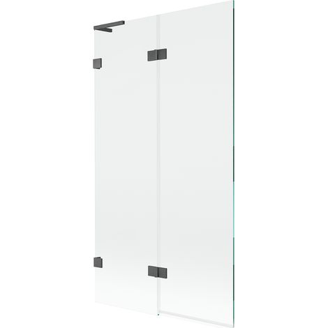 Mexen Lunar L biombos de bañera de 2 alas izquierda 100 x 150 cm, transparente, gris arma cepillado - 897L-100-100-66-00-L (1/5)