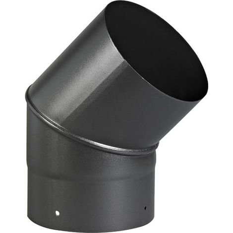 TEN – Coude émail noir mat 45° Ø180 – Raccord gaz pour chaudières – Acier émaillé haute résistance – Distance de sécurité 5 cm
